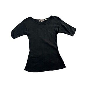 Westbound 100% Silk Rib Knit 1/2 Sleeve Sweater Size Small